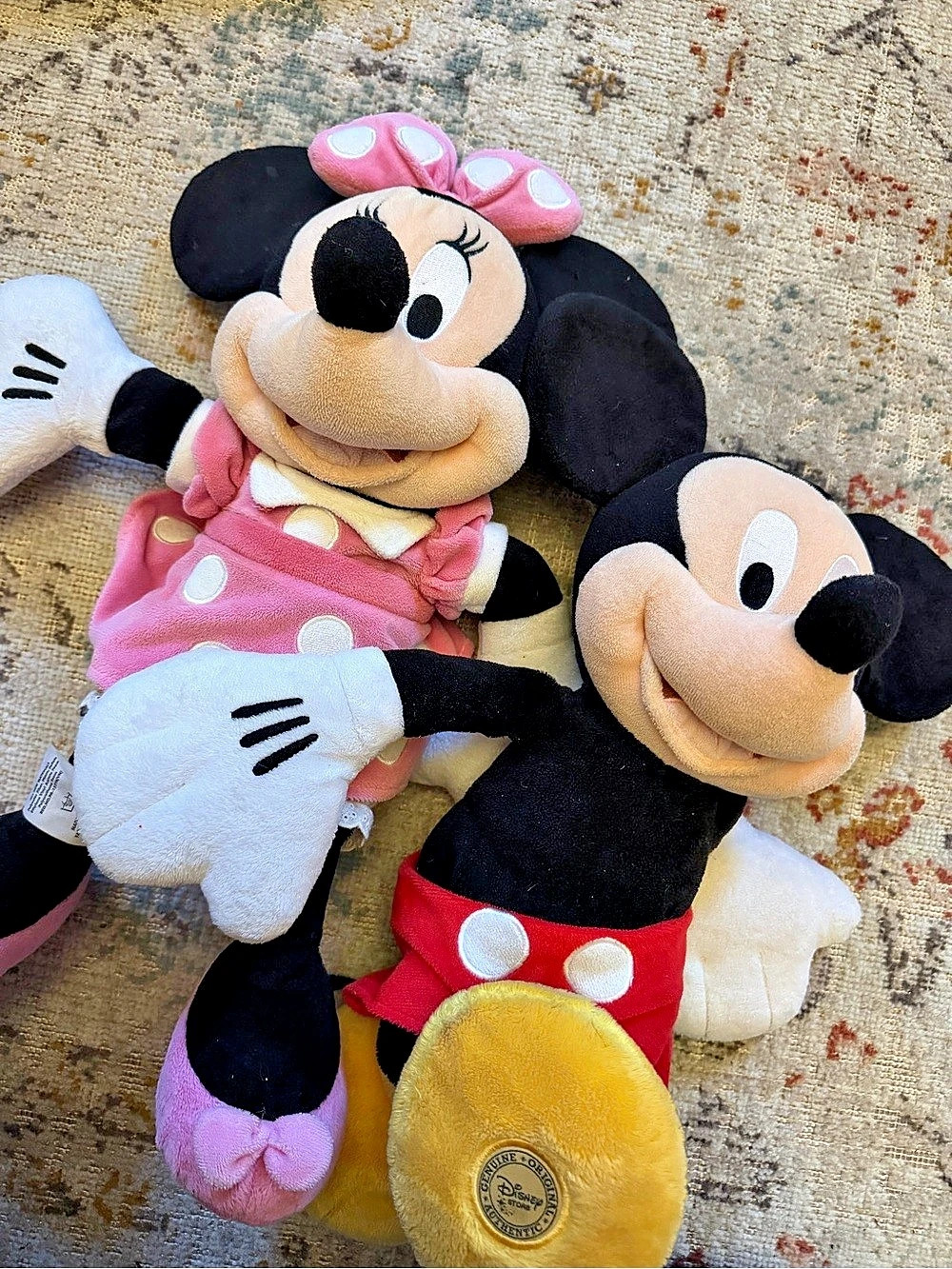 Disney Minnie Mouse & Mickey Mouse Plush Set Pink Black